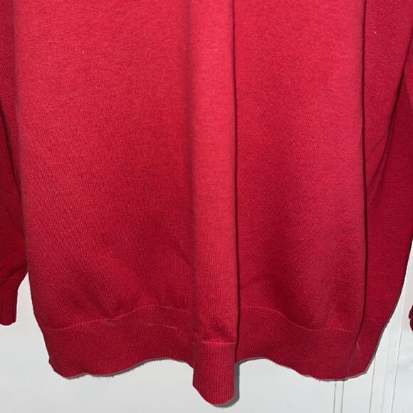 Jos A Bank red cotton zip neck sweater - Picture 4 of 8